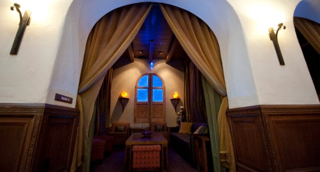 interior photo of one of the hotel's casbah alcoves.